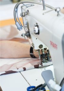Nähmaschine in Aktion